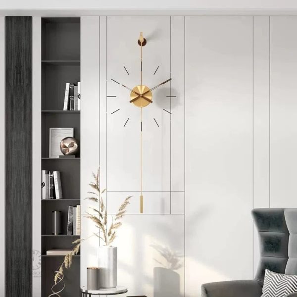 Horloge Murale Dorée au design minimaliste