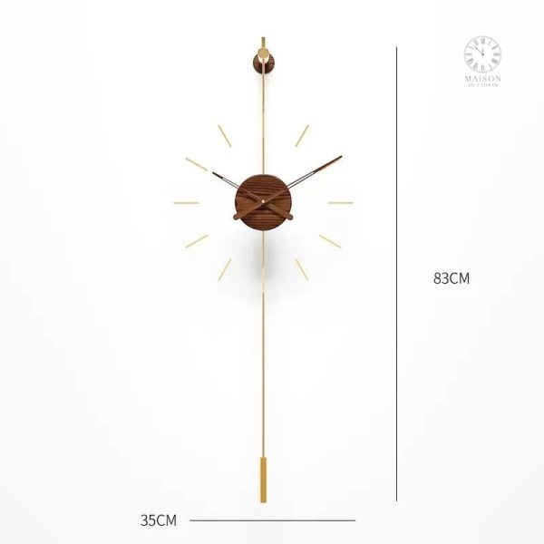Accessoire décoratif : horloge murale dorée minimaliste