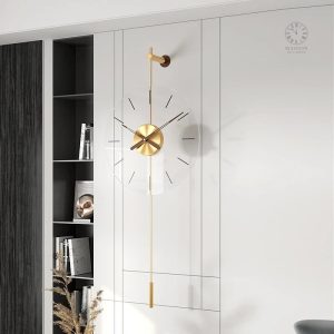 Design épuré d'une horloge dorée moderne