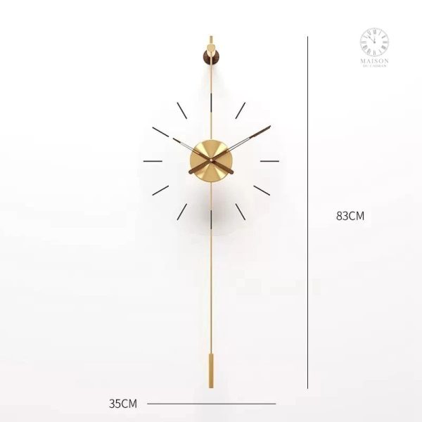 Style minimaliste pour cette horloge dorée unique