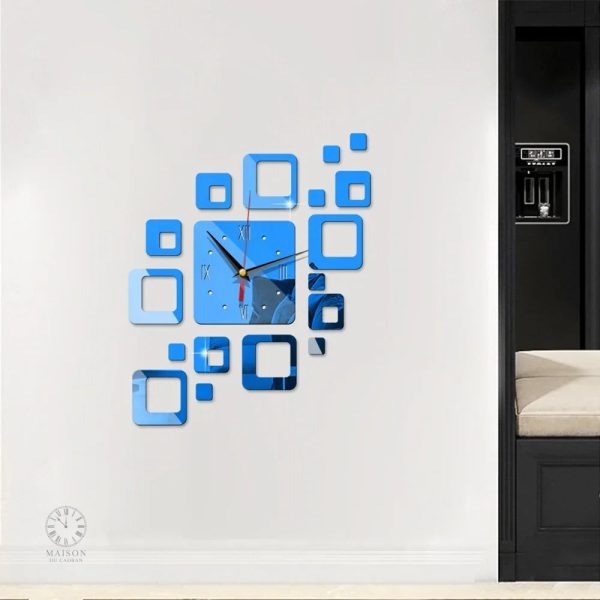 Horloge Murale décorative en miroir pour une ambiance lumineuse