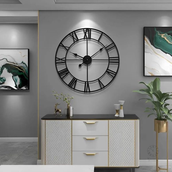 horloge-murale-noir-1 Horloge murale noire élégante et moderne