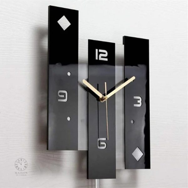 Horloge murale design noir, look minimaliste