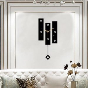 Horloge moderne noire, parfaite pour décoration intérieure