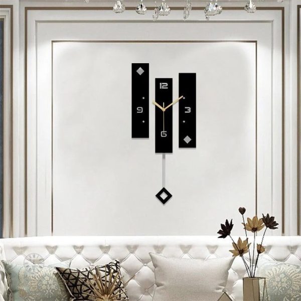 Horloge moderne noire, parfaite pour décoration intérieure