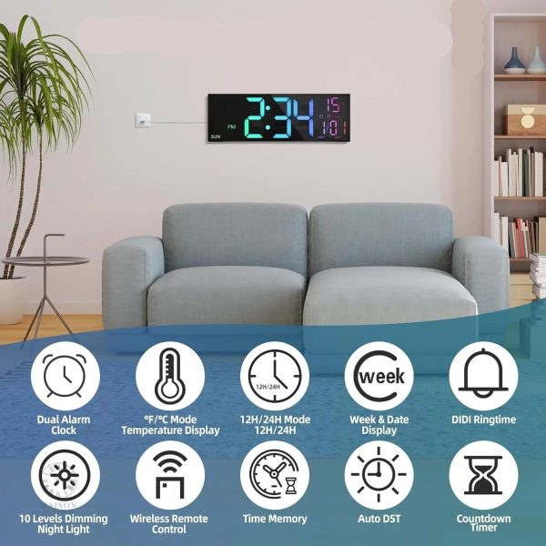Horloge LED numérique, idéale pour une lecture facile
