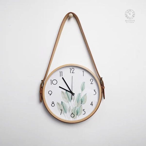 Horloge murale en bois minimaliste