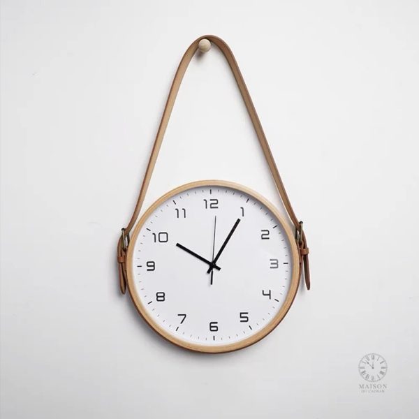 Horloge murale en bois pour décoration intérieure