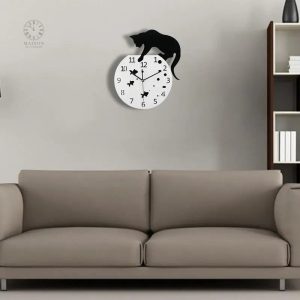 Horloge murale originale avec motif de chat