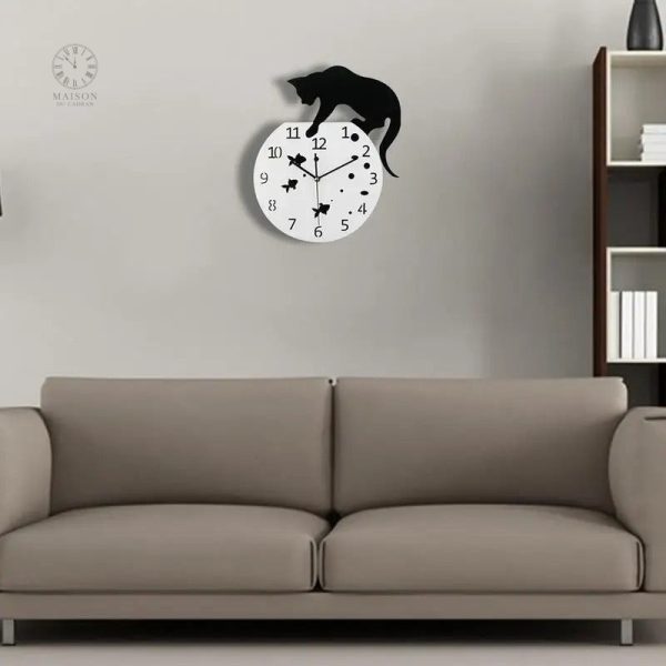 Horloge murale originale avec motif de chat