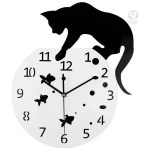 Horloge murale inspirée par les chats, style unique