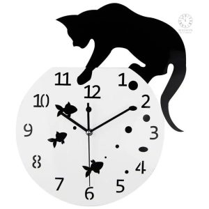 Horloge murale inspirée par les chats, style unique