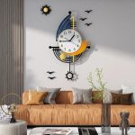 Horloge Murale avec motif de voilier pour décoration intérieure