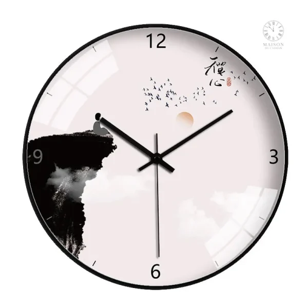 Horloge murale au style chinois et décoratif