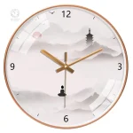 Horloge décorative représentant un paysage traditionnel chinois