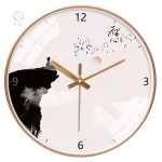 Horloge murale avec motif de paysage asiatique