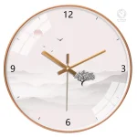 Horloge murale artistique avec scène de paysage chinois