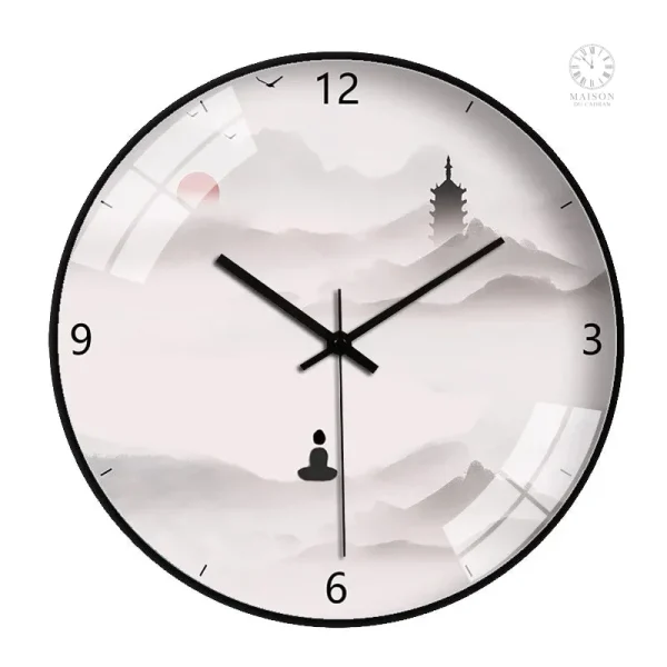 Horloge murale avec illustration de paysage culturel