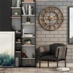 Horloge murale style industriel avec chiffres romains
