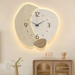 Horloge Murale Design avec finition naturelle élégante