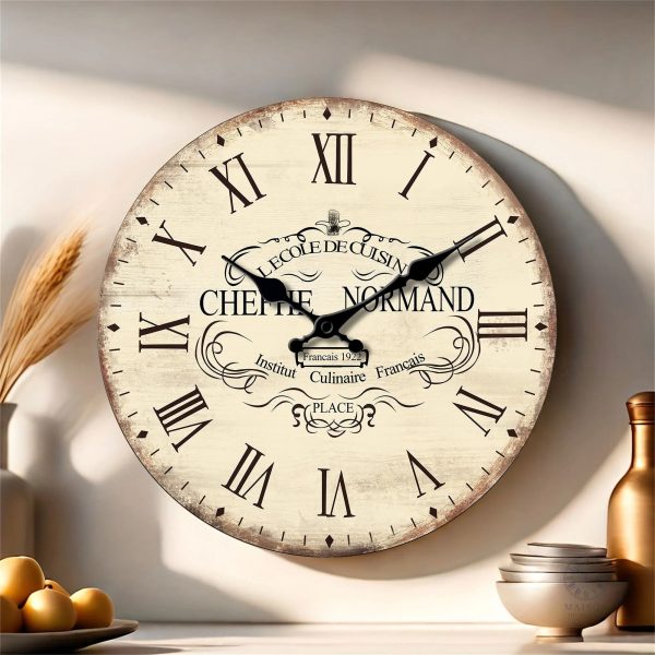 horloge-murale-vintage-bois-1 Horloge murale vintage en bois au design élégant