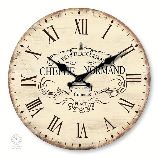 Horloge vintage en bois, décoration murale classique