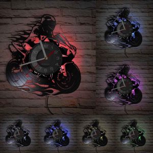 Horloge murale vinyle LED au design moderne