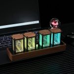 Design rétro de l'horloge Nixie Tube en verre