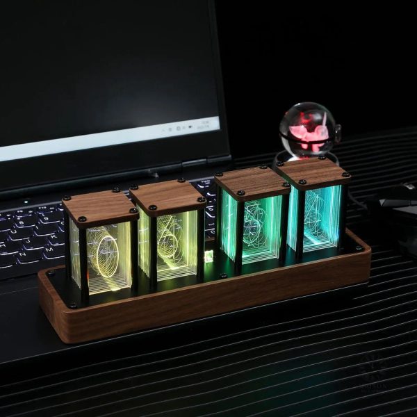 Design rétro de l'horloge Nixie Tube en verre