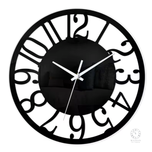 Design minimaliste pour horloge noire élégante et raffinée