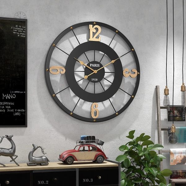 Horloge murale originale en métal noir