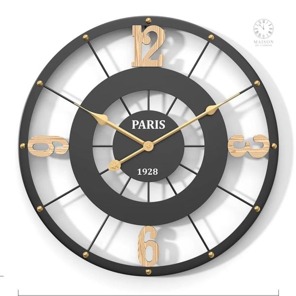 Horloge noire en métal, style et fonctionnalité