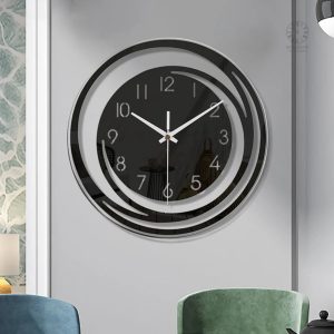Horloge murale noire moderne