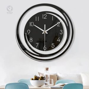 Horloge noire minimaliste pour déco