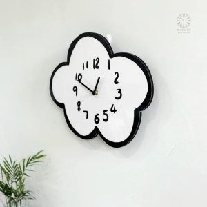Horloge murale en forme de nuage pour décoration intérieure