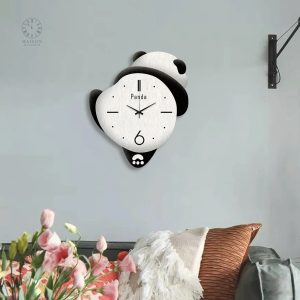Horloge murale panda, accessoire original pour intérieur