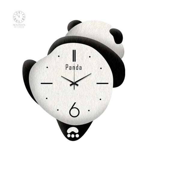 Horloge murale créative Panda pour chambre ou salon