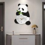 Horloge murale à motif panda pour chambre d'enfant