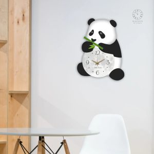 Horloge décorative panda, accessoire charmant pour intérieur