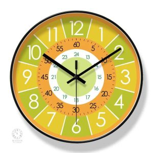 Horloge enfant avec chiffres colorés pour faciliter la lecture