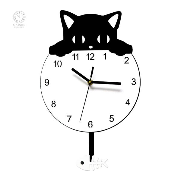 Horloge chat moderne, mélange parfait de fonctionnalité et style