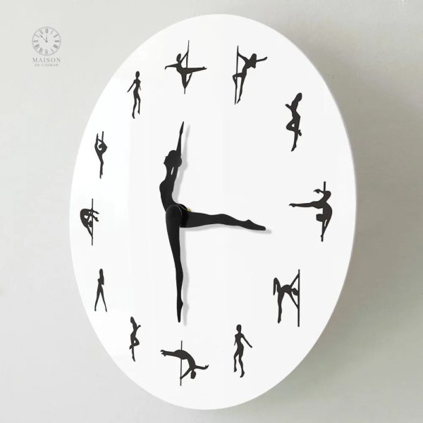 Élégante horloge murale pour les danseurs de pole dance