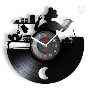 Horloge vinyle pour salle à manger au design élégant