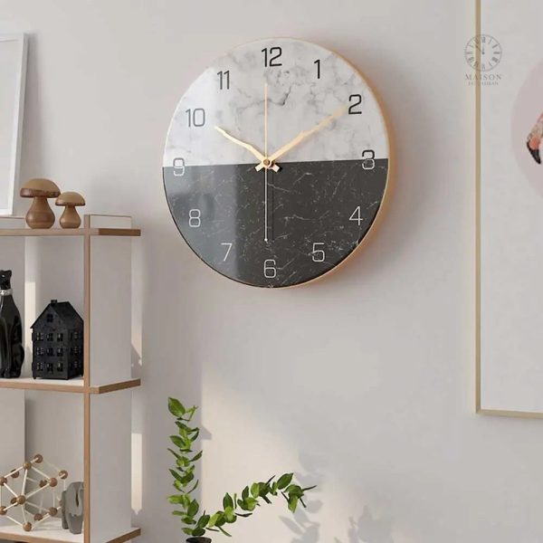horloge-silencieuse-marbre-1 Horloge murale silencieuse en marbre design