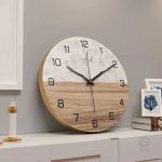 Design minimaliste, horloge murale marbrée silencieuse