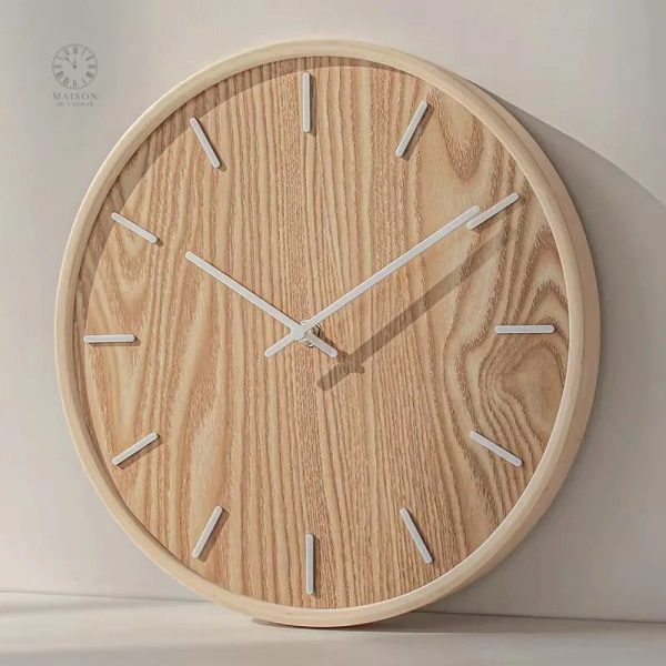 Accessoire décoratif scandinave, horloge sans tic-tac intemporelle