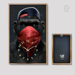Horloge murale singe, décoration élégante et originale
