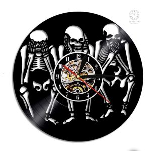Horloge squelette murale design vinyle élégant