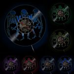 Horloge murale squelette LED au design moderne