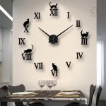 Horloge Sticker Chat au design amusant et original